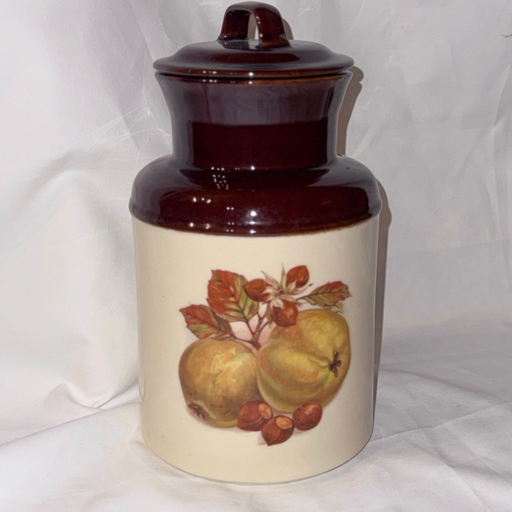 McCoy Canister Cookie Jar Fruit Festival MCM Cottage Farmhouse Retro Pear Apple
